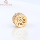 6PCS 9x6MM 24K Champagne Spacer Beads High Jewelry Accessories