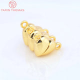 6Sets 24K Brass Magnetic Clasp Beads for Diy Jewelry Making