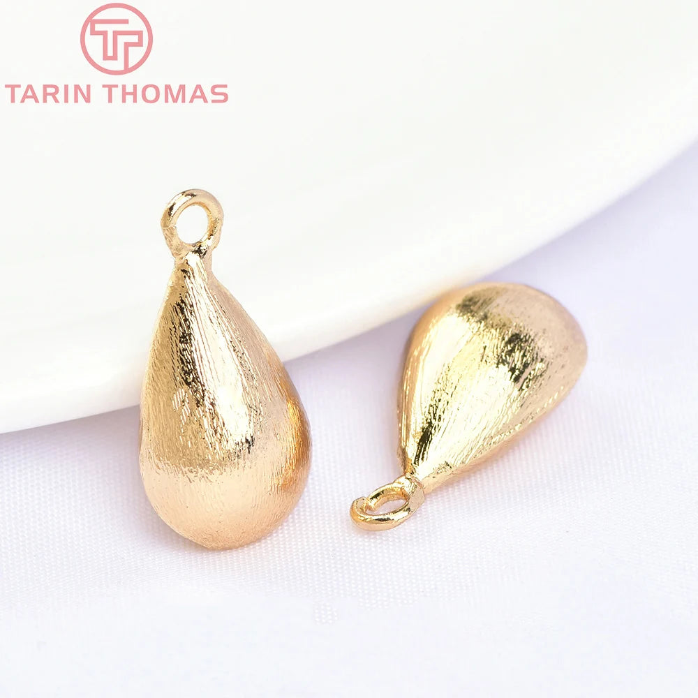 6PCS 12MMx53MM 24K Brass Fruit Core Shape Pendants for DIY Jewelry Making