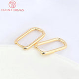 4PCS 11x22MM 24K Brass Earring Hoop Earring Clasp DIY Jewelry Making