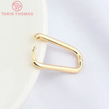 4PCS 11x22MM 24K Brass Earring Hoop Earring Clasp DIY Jewelry Making
