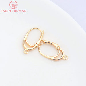 6PCS 10.5x19.5MM 24K Brass Earring Hoop DIY Jewelry Making