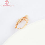 6PCS 10.5x19.5MM 24K Brass Earring Hoop DIY Jewelry Making