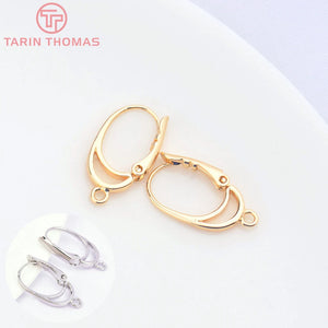 6PCS 10.5x19.5MM 24K Brass Earring Hoop DIY Jewelry Making
