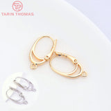6PCS 10.5x19.5MM 24K Brass Earring Hoop DIY Jewelry Making