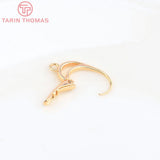 6PCS 10.5x19.5MM 24K Brass Earring Hoop DIY Jewelry Making