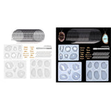 47Pcs Epoxy Resin Casting Set Silicone Necklace Pendant Kits
