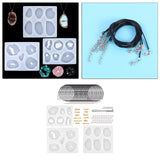47Pcs Epoxy Resin Casting Set Silicone Necklace Pendant Kits
