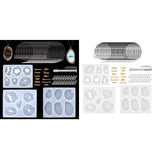 47Pcs Epoxy Resin Casting Set Silicone Necklace Pendant Kits