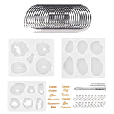 47Pcs Epoxy Resin Casting Set Silicone Necklace Pendant Kits