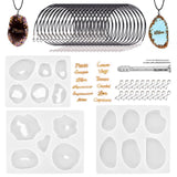 47Pcs Epoxy Resin Casting Set Silicone Necklace Pendant Kits