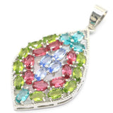 Colorful Rhodolite Garnet Peridot Pendant