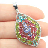 Colorful Rhodolite Garnet Peridot Pendant