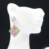 Rhodolite Garnet Golden Citrine CZ Earrings