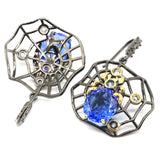 47x33mm Spider Tanzanite Silver Earrings Jewelry Set