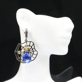 47x33mm Spider Tanzanite Silver Earrings Jewelry Set