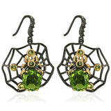 Spider Pendant Set with Green Peridot for Men, 13.5g