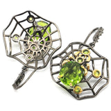 Spider Pendant Set with Green Peridot for Men, 13.5g