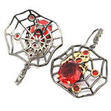 Spider Pendant & Earrings Set with Orange Spessartine Garnet for Men