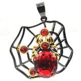 Spider Pendant & Earrings Set with Orange Spessartine Garnet for Men