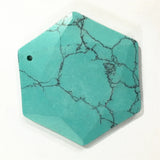 48*43mm Cubic Hexagonal Natural Stone Pendant for Necklaces - Sand Agates