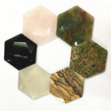 48*43mm Cubic Hexagonal Natural Stone Pendant for Necklaces - Sand Agates