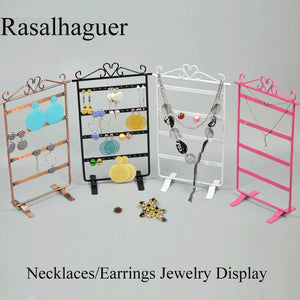 48-Hole Metal Jewelry Display Box Necklace Pandents Ring Earrings Organizer
