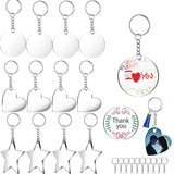 48 Pcs Acrylic Discs Keychain DIY Set Transparent Blank Kit Tassels Keyring
