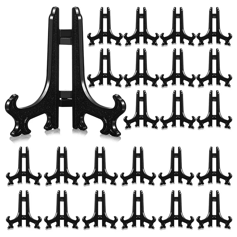 48 Plastic Plate Stand Holder Display Easel Stands 3 Inch Black