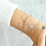 48 Pcs Statement Bracelets Set Cactus Knot Crystal Bangle Jewelry