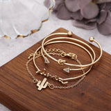 48 Pcs Statement Bracelets Set Cactus Knot Crystal Bangle Jewelry