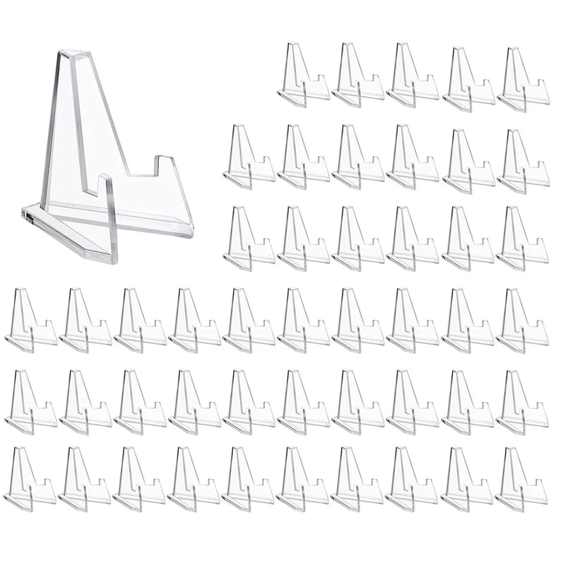 48 Pack Mini Clear Acrylic Easel Sports Card Stand 2.25 Inch Coins Display Stand