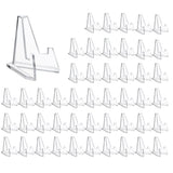 48 Pack Mini Clear Acrylic Easel Sports Card Stand 2.25 Inch Coins Display Stand