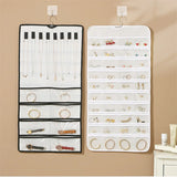 48 Pockets Double Sided Hanging Jewelry Organizer Storage Bag