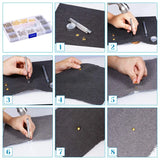 480 Sets Leather Rivets Double Cap Rivet with Tool Kit for Leather Craft