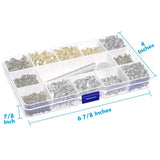 480 Sets Leather Rivets Double Cap Rivet with Tool Kit for Leather Craft