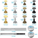 480 Sets Leather Rivets Double Cap Rivet with Tool Kit for Leather Craft