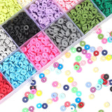 4800 Pcs Clay Beads 6mm 24 Colors Flat Round Polymer Clay Spacer Beads