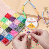 4800 Pcs Clay Beads 6mm 24 Colors Flat Round Polymer Clay Spacer Beads