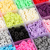 4800 Pcs Clay Beads 6mm 24 Colors Flat Round Polymer Clay Spacer Beads