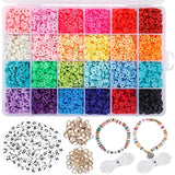 4800 Clay Polymer Beads Set with Letter Beads, Lobster Clasp & Jump Ring