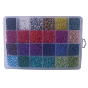 48000 Pcs Multicolor 2Mm Glass Seed Beads Kit with Clasps, Rings, String