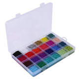 48000 Pcs Multicolor 2Mm Glass Seed Beads Kit with Clasps, Rings, String
