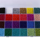 48000 Pcs Multicolor 2Mm Glass Seed Beads Kit with Clasps, Rings, String