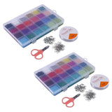 48000 Pcs Multicolor 2Mm Glass Seed Beads Kit with Clasps, Rings, String