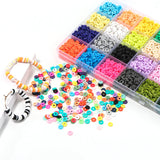 4800PCS Clay Beads 6mm 24 Colors Polymer Spacer Beads DIY Jewelry Making