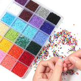 4800pcs Jewelry Making Kit Czech Glass Seed Beads Box Set Beading Cord DIY