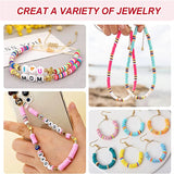 Polymer Clay Beads Set 48 Rainbow Flat Chip Beads For Boho Bracelet Necklace