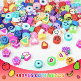 480pcs Polymer Clay Beads, 24 Styles for Jewelry Making