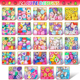 480pcs Polymer Clay Beads, 24 Styles for Jewelry Making